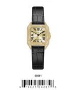 DACQA Faux Leather band watch – Gold/Black/Gold