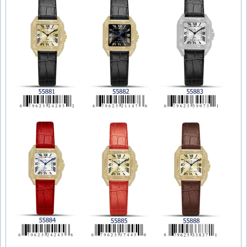 DACQA Faux Leather band watch – Gold/Black/Gold