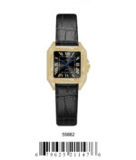 DACQA Faux Leather band watch – Gold/Black/Gold