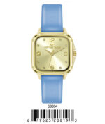 DACQA Faux Leather band watch – Gold/Blue