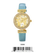 DACQA Faux Leather band watch – Gold/Blue