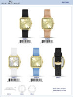 DACQA Faux Leather band watch – Gold/Blue