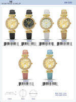 DACQA Faux Leather band watch – Gold/Blue