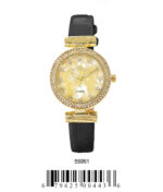 DACQA Faux Leather band watch – Gold/Blue