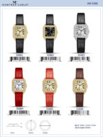 DACQA Faux Leather band watch – Gold/Brown