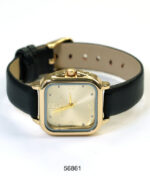 DACQA Faux Leather band watch – Gold/Brown