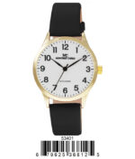 DACQA Faux Leather Band Watch – Gold/Gold