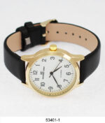 DACQA Faux Leather Band Watch – Gold/Gold