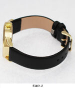 DACQA Faux Leather Band Watch – Gold/White