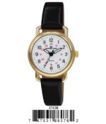 DACQA Faux Leather Band Watch – Gold/White/Black
