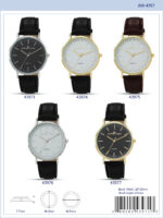 DACQA Faux Leather Band Watch – Gold/White/Brown