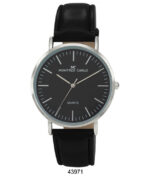 DACQA Faux Leather Band Watch – Gold/White/Brown