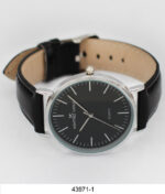 DACQA Faux Leather Band Watch – Gold/White/Brown