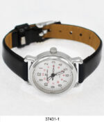 DACQA Faux Leather Band Watch – Gold/White/Brown