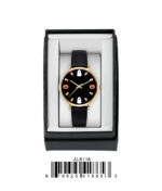 DACQA Faux Leather Band Watch – Orange/Gold