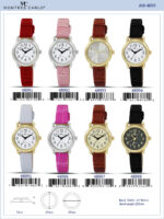 DACQA Faux Leather Band Watch – Silver/Baby Pink