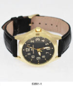 DACQA Faux Leather Band Watch – Silver/Black