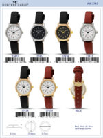 DACQA Faux Leather Band Watch – Silver/Black/Black
