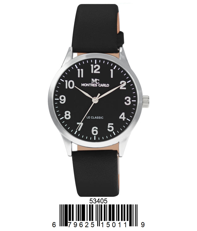 DACQA Faux Leather Band Watch – Silver/Black DACQA Faux Leather Band Watch – Silver/Black