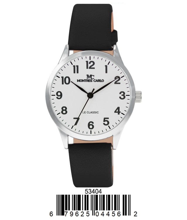 DACQA Faux Leather Band Watch – Silver/White DACQA Faux Leather Band Watch – Silver/White
