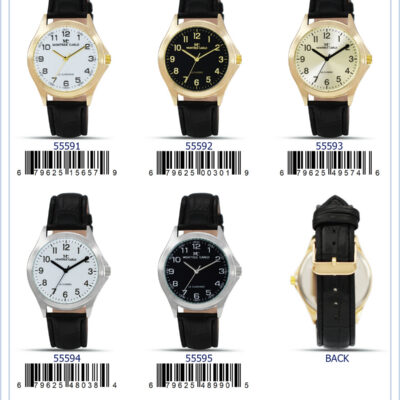 DACQA Faux Leather Band Watch – Silver/White