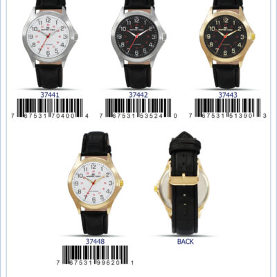DACQA Faux Leather Band Watch – Silver/White