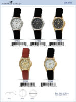 DACQA Faux Leather Band Watch – Silver/White/Black