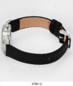 DACQA Faux Leather Band Watch – Silver/White/Black