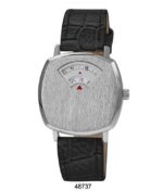 DACQA Faux Leather Band Watch – Special – Black/Silver