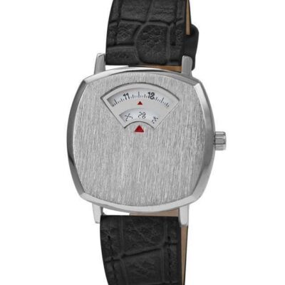 DACQA Faux Leather Band Watch – Special – Black/Silver