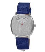 DACQA Faux Leather Band Watch – Special – Blue/Silver