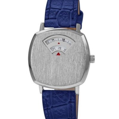 DACQA Faux Leather Band Watch – Special – Blue/Silver