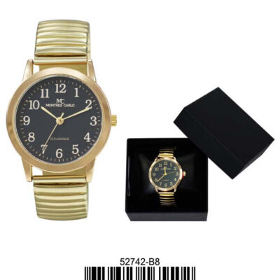 DACQA Flex Band Watch – Gold/Black B8 Boxed
