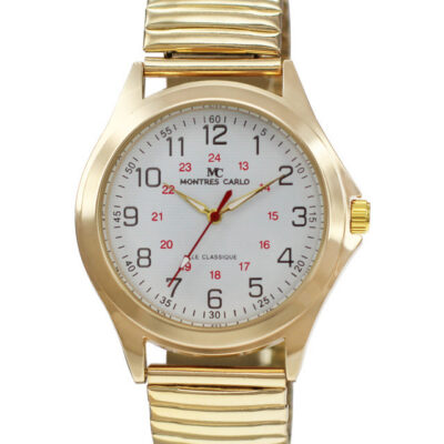 DACQA Flex Band Watch – Gold/White
