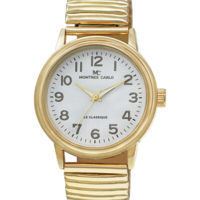 DACQA Flex Band Watch – Gold/White