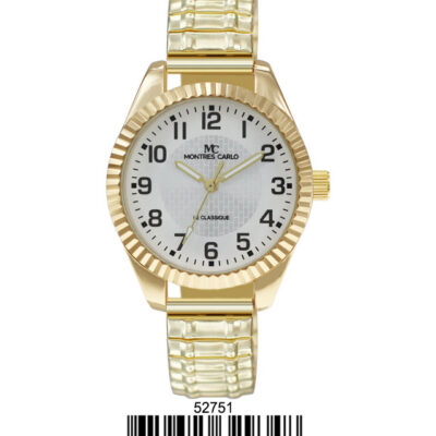 DACQA Flex Band Watch – Gold/White