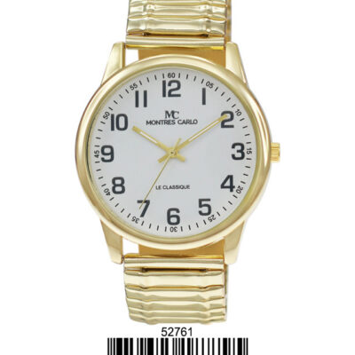 DACQA Flex Band Watch – Gold/White
