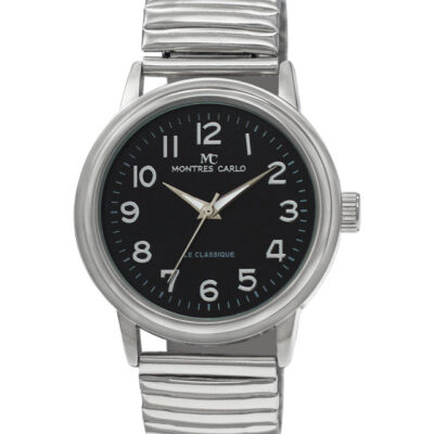 DACQA Flex Band Watch – Silver/Black