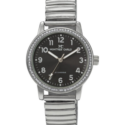 DACQA Flex Band Watch – Silver/Black
