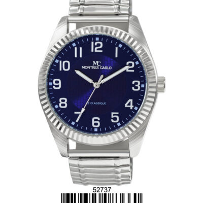 DACQA Flex Band Watch – Silver/Blue