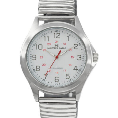 DACQA Flex Band Watch – Silver/White