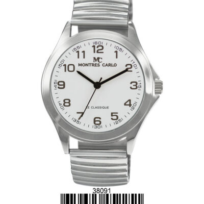 DACQA Flex Band Watch – Silver/White