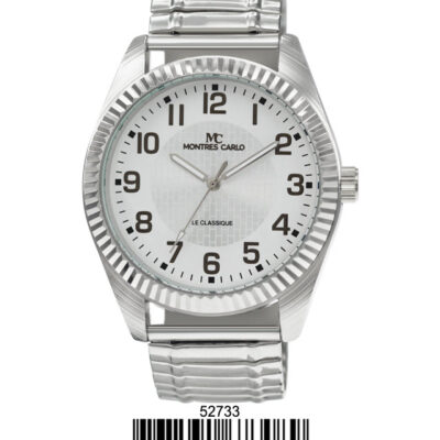 DACQA Flex Band Watch – Silver/White