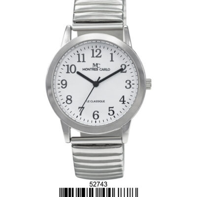 DACQA Flex Band Watch – Silver/White