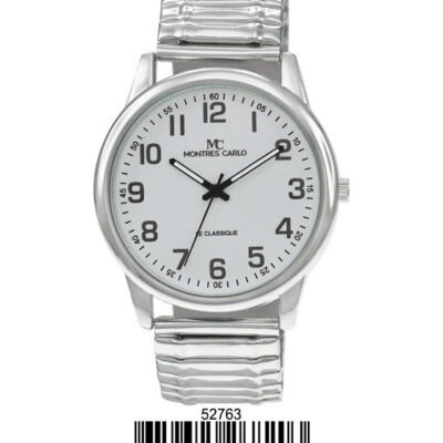 DACQA Flex Band Watch – Silver/White