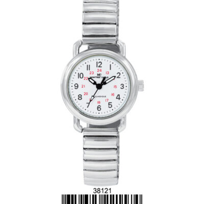 DACQA Flex Band Watch – Silver/White/Silver