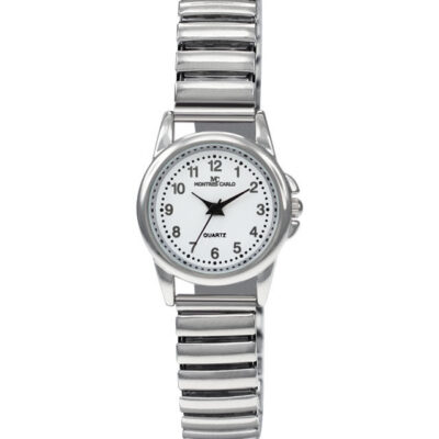 DACQA Flex Band Watch – Silver/White/Silver