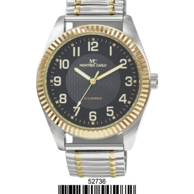 DACQA Flex Band Watch – Two-Tone Gold/Black