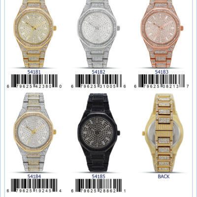 DACQA Iced Out Metal Band Watch – Gold