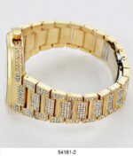 DACQA Iced Out Metal Band Watch – Gold